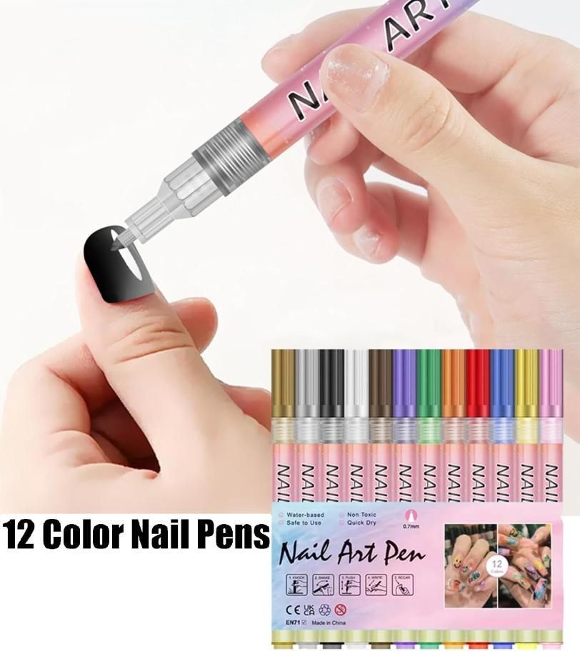 Nail Art Pens Set of 12 Colors